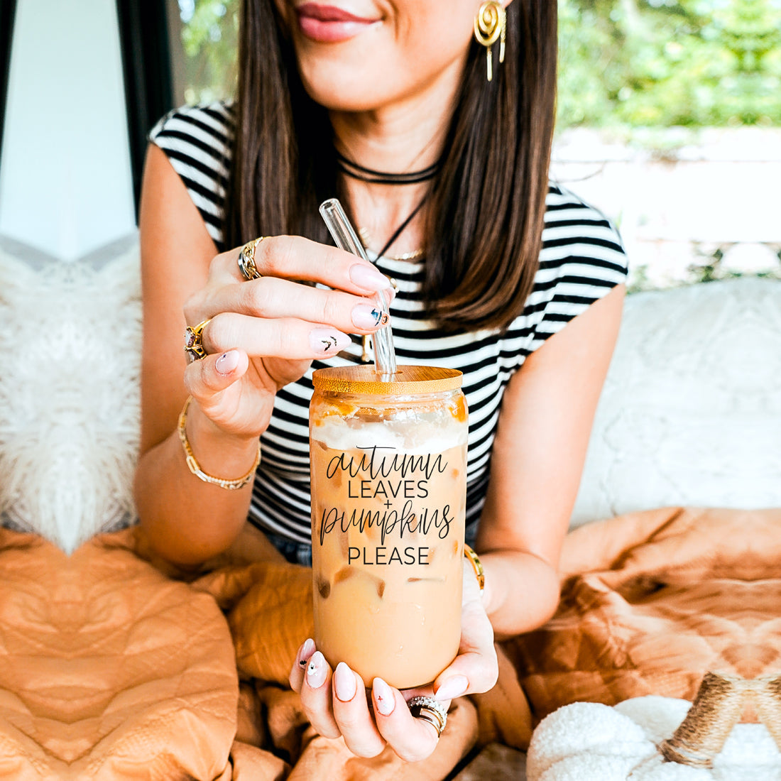 fall coffee lover glass set
autumn aesthetic drinkware